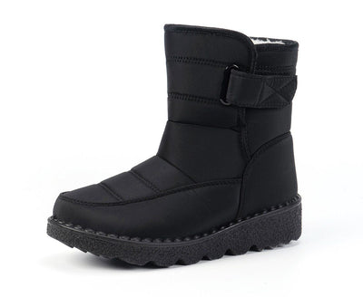 Women's Outdoor Snow Boots, Waterproof Warm Winter Boots with Fleece Lining and Non-Slip Sole for Cold Weather Walking, Size 36, Black