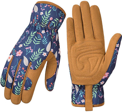 Gloves, Garden Gloves, Women's Garden Gloves, Women's Gloves, Leather Garden Gloves for Women, Compact Lightweight Design, 23.5cm, Blue