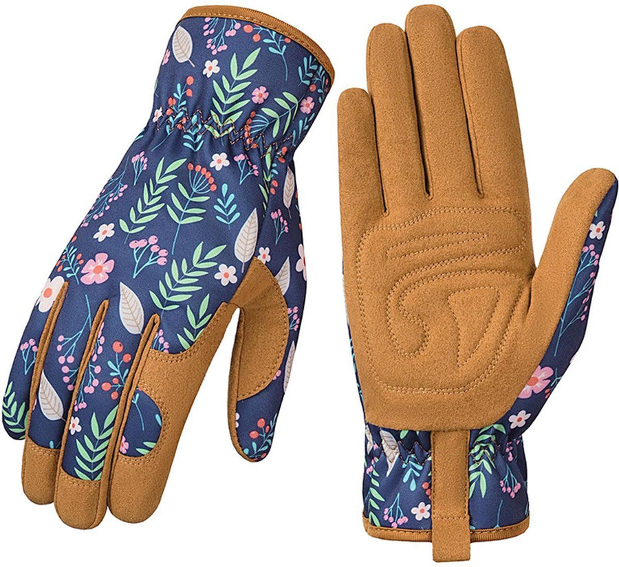 Gloves, Garden Gloves, Women's Garden Gloves, Women's Gloves, Leather Garden Gloves for Women, Compact Lightweight Design, 23.5cm, Blue