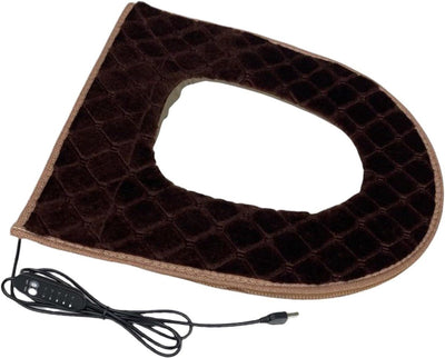 Heated Toilet Seat, 5-Step Adjustable Heating, With Timer, Plug-in Design, Heated Toilet Seat for Winter, USB, Brown