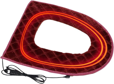Heated Toilet Seat, 5-Step Adjustable Heating, With Timer, Plug-in Design, Heated Toilet Seat for Winter, USB, Burgundy
