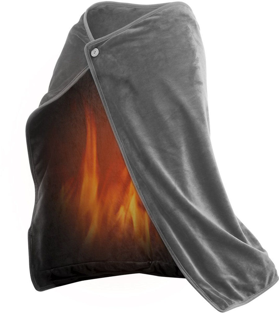 Heating Pad, Electric Top Blanket, Rechargeable Heated Blanket, Battery Operated Heated Blanket, Single Wrap, 100 x 70 cm, USB, Grey