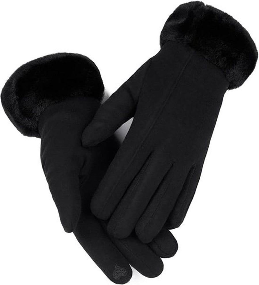 Winter Touchscreen Gloves for Women, Warm Windproof Gloves, for Cycling, Motorcycling, Scootering, Soft Warm Design for Indoor and Outdoor Use, Black