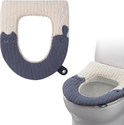 Toilet Seat Cover, Washable Toilet Seat Cover, Non-electric Heated Toilet Seat, Plush Toilet Seat Cover, Velcro Fastening, Grey