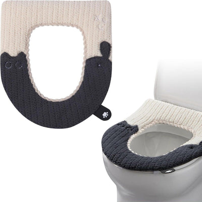 Toilet Seat Cover, Washable Toilet Seat Cover, Non-electric Heated Toilet Seat, Plush Toilet Seat Cover, Velcro Fastening, Black