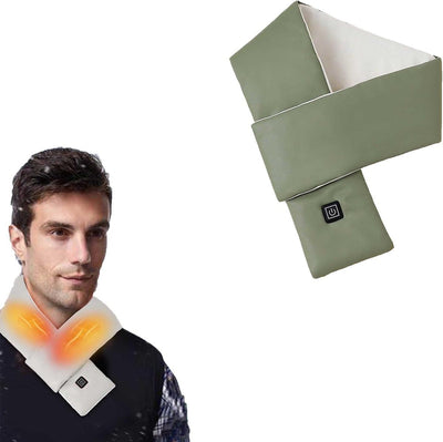 Heated Scarf, Heated Neckband, Plug-in Heated Scarf, 3-Temperature Heating Pad for Neck and Shoulder Pain Relief, 10 x 80 cm, USB, Green