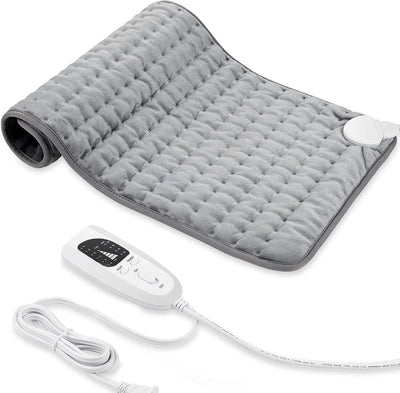 Electric Blanket, Heating Pad, Single Electric Blanket, 6 Temperature Settings, 4 Timers, for Home, Travel and Daily Use, 60 x 30 cm, Grey