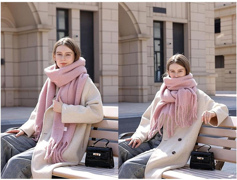 Women's Scarf, Winter Scarf, Soft & Warm, Autumn Scarf, for Cold Weather, Travel and Daily Winter Wear, 220 x 40 cm, Peach Pink