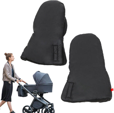 Stroller hand warmer, stroller gloves, hand warmers, Foldable hand warmer for cold weather, Adjustable anti-freeze stroller gloves, 30 x 20 cm, Black