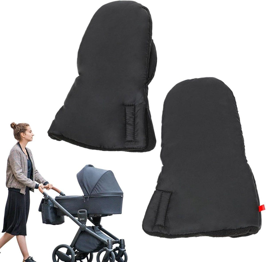 Stroller hand warmer, stroller gloves, hand warmers, Foldable hand warmer for cold weather, Adjustable anti-freeze stroller gloves, 30 x 20 cm, Black