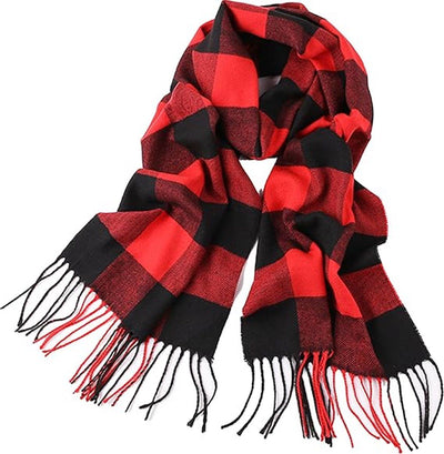 Women's Scarf, Checked scarf, all-match winter faux cashmere scarf, warm scarf, for Cold Weather, Travel and Daily Winter Wear, 35 x 190 cm