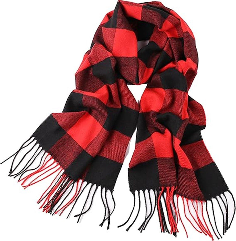Women's Scarf, Checked scarf, all-match winter faux cashmere scarf, warm scarf, for Cold Weather, Travel and Daily Winter Wear, 35 x 190 cm