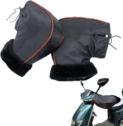 Cycling Gloves, Motorcycle Handlebar Gloves, Universal Motorcycle Handlebar Cover, Warm Cycling Gloves, Windproof and Warm, Black