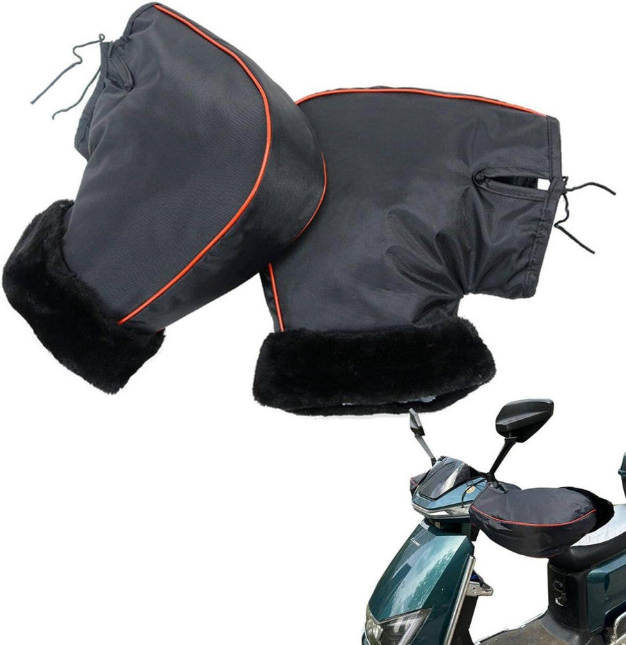 Cycling Gloves, Motorcycle Handlebar Gloves, Universal Motorcycle Handlebar Cover, Warm Cycling Gloves, Windproof and Warm, Black