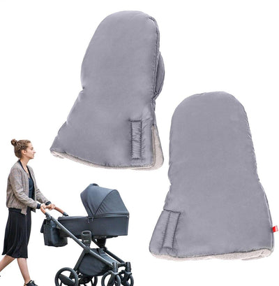 Stroller hand warmer, stroller gloves, hand warmers, Foldable hand warmer for cold weather, Adjustable anti-freeze stroller gloves, 30 x 20 cm, Grey