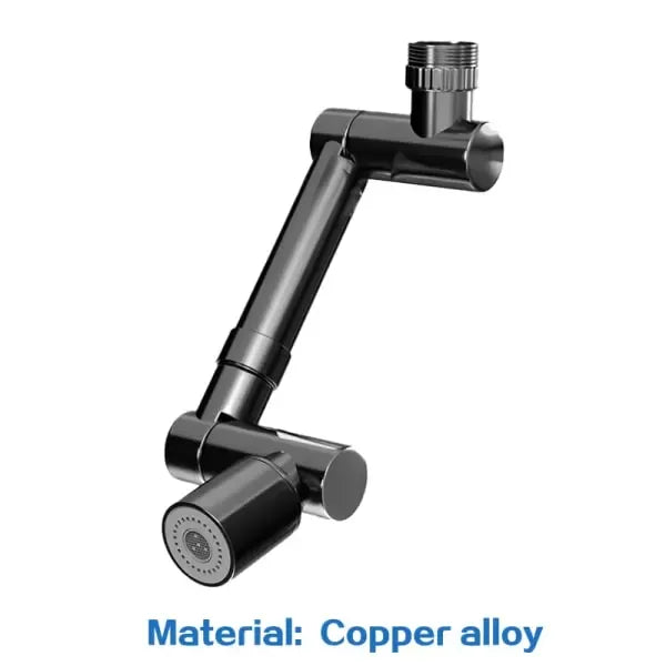 Alloy Universal Rotation Faucet Aerator Retractable Swivel Copper Alloy, splash reduction, water filtration, Black Finish