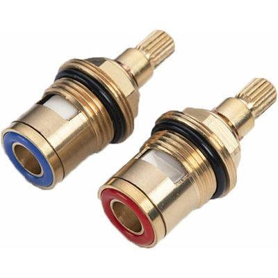 Compatible with 1/2 Ceramic Faucet Cartridge, Hot and Cold Ceramic Faucet, G1/2 Thread, 20-Tooth Valve Stem, Blue Finish