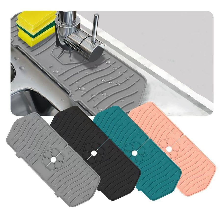 Faucet Mat for Kitchen Counter- Splash Guard, Bathroom Counter Pad, Silicone material, Grey