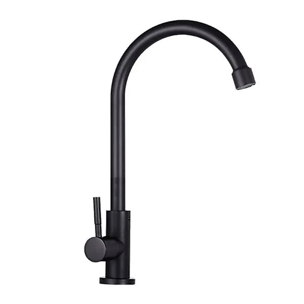 Kitchen Faucet Single Hole Bathroom Water Faucet Swivel Cold Water Faucet, durable and practical material, 360 Degree Rotation, Black Finish