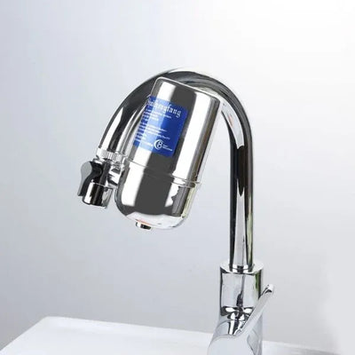 Faucet Drinking Water Filter, Tap-Mounted Water Purifier with M22/M24 Adapter, Kitchen Faucet Filtration, Chrome Finish