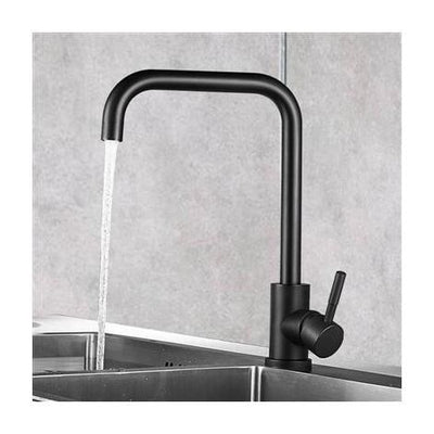 Kitchen Faucet 7-Shaped Kitchen Faucet in 304 Steel Kitchen Faucet 360 Swivel with Removable Aerator Anti-limescale, Black/Brushed Finish Options