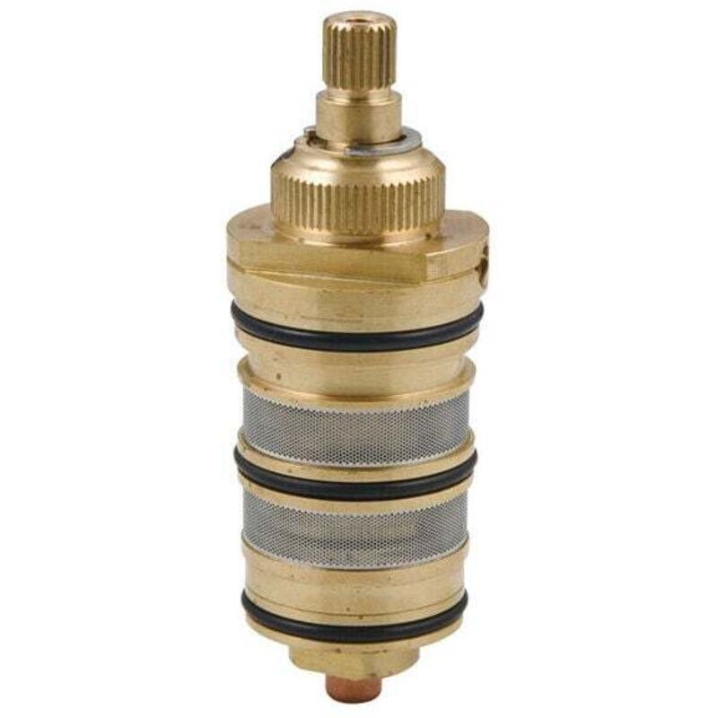 Brass Thermostatic Shower Valve with Cartridge and Handle for Shower Mixer, brass construction, durable plumbing accessory, Black Finish