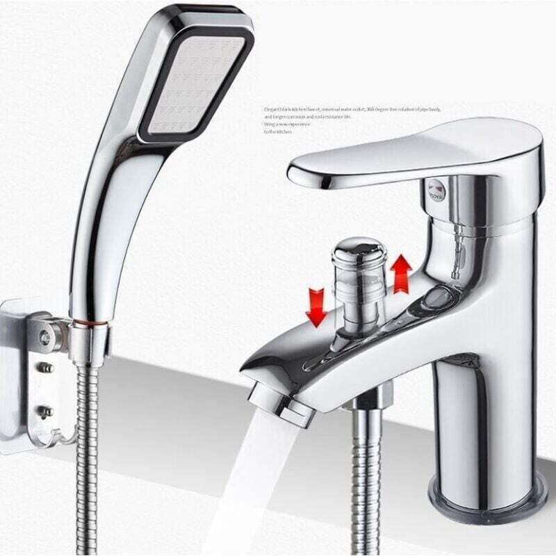 Shower Mixer Shower Faucet Single Hole Hot and Cold Dual-use Faucet Alloy, Hot and Cold Basin Faucet with Shower Dual-use Single Hole Valve