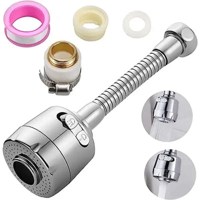 Swivel water tap, kitchen faucet extension, 360 degree rotation, splash reduction, leak-resistant use, multiple spray modes