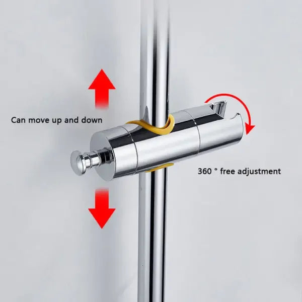 360 Degree Rotation Adjustable 18-25 mm Shower Rod Fit Shower Head Holder Bracket Rod Bar Male, ABS material, Grey/Orange Finish Options