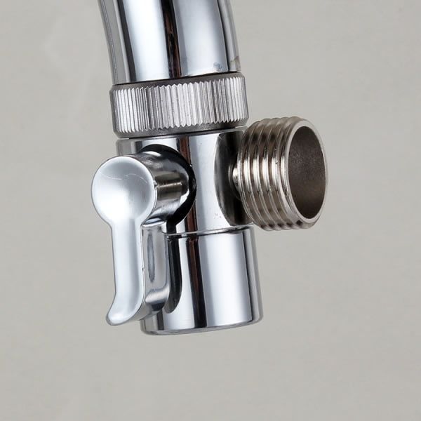 Faucet Adapter Kitchen Sink Diverter Valve Faucet Connector for Bathroom Mixer Shower, brass material, M22/M24 Thread Compatibility, Chrome Finish