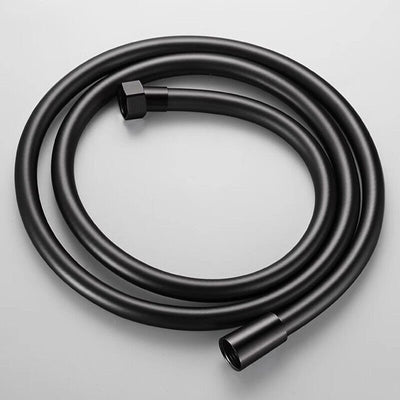 1.5m PVC Flexible Shower Hose for Bathroom Handheld Shower Head, 1/2" Thread, G1/2 Thread, leak-resistant use, Black Finish