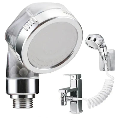 Shower Hose with Nozzle for Washbasin and Sink, Plastic Handheld Sprayer Hose, Universal Compatibility, Chrome Finish