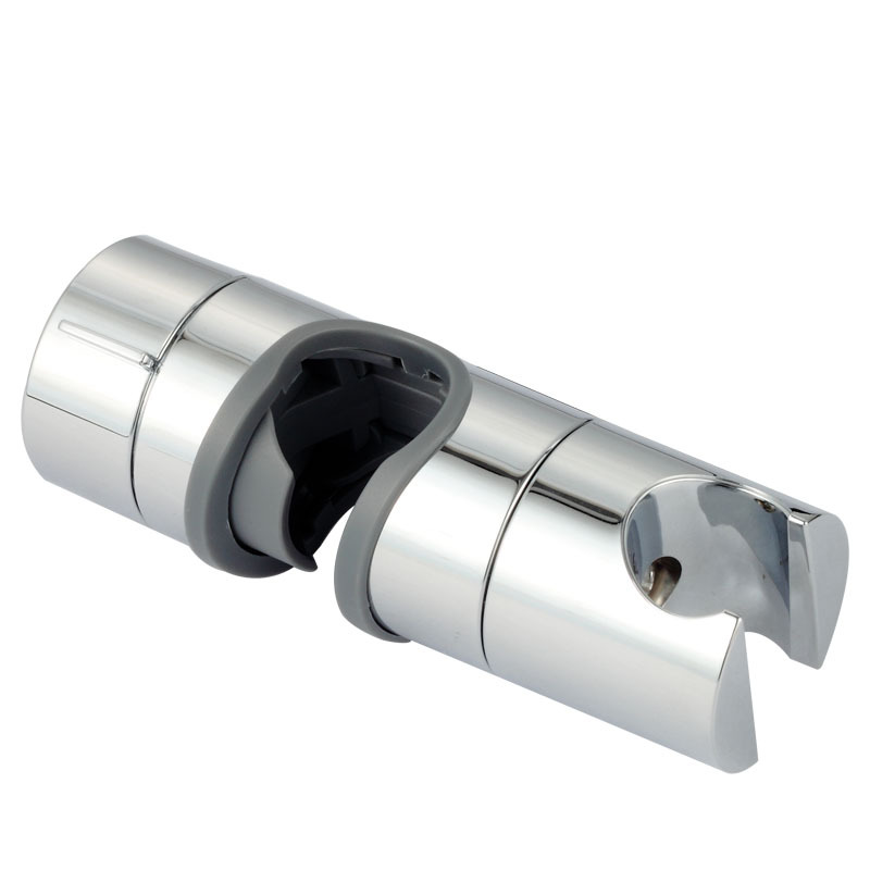 Hand shower holder for shower rod adjustable 18-25 mm Shower Rod Fit ABS, 11.73 x 4 cm Overall Size, Silver Finish