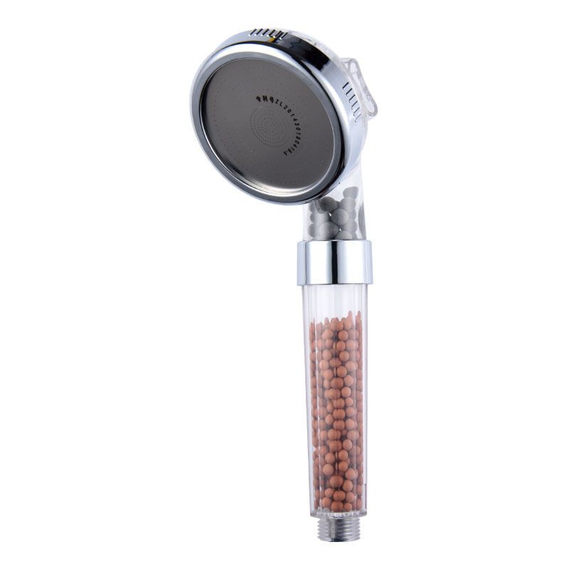 Large three-speed switch F three-stage adjustable transparent shower head suitable for bathroom, home, White Finish