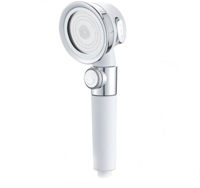 Large Pressurized Handheld Shower Head, Three-stage Water Stop Shower Head ( Without Vibrating Head (No Filter Cotton)), White Finish