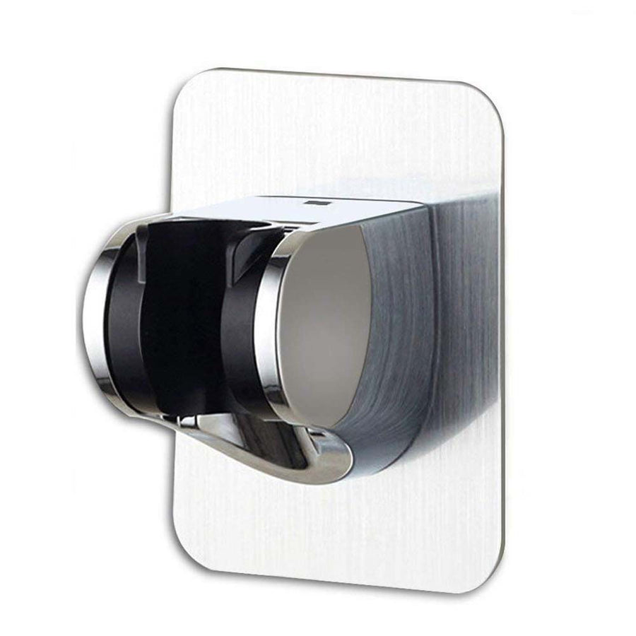 Adjustable shower head holder, self-adhesive hand shower holder with 3M sticker, reusable, durable, waterproof, bathroom wall mount, Chrome Finish
