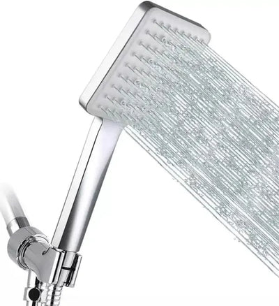 Handheld High Pressure Shower Head with 6 Spray Modes, 1.5m Shower Hose, ABS material, G1/2 Thread, Silver Finish