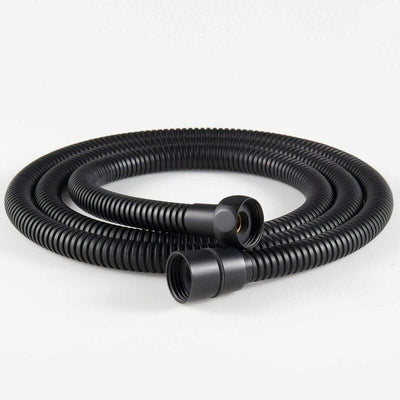 Stainless Steel Shower Hose, Kink-Resistant and Explosion-Proof, Brass Fittings, G1/2 Thread, 1.5 m Hose Length, Matte Black Finish