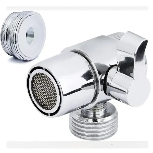Shower diverter, M22/M24 Thread, premium alloy replacement valve, spray control, brass construction, Chrome Finish