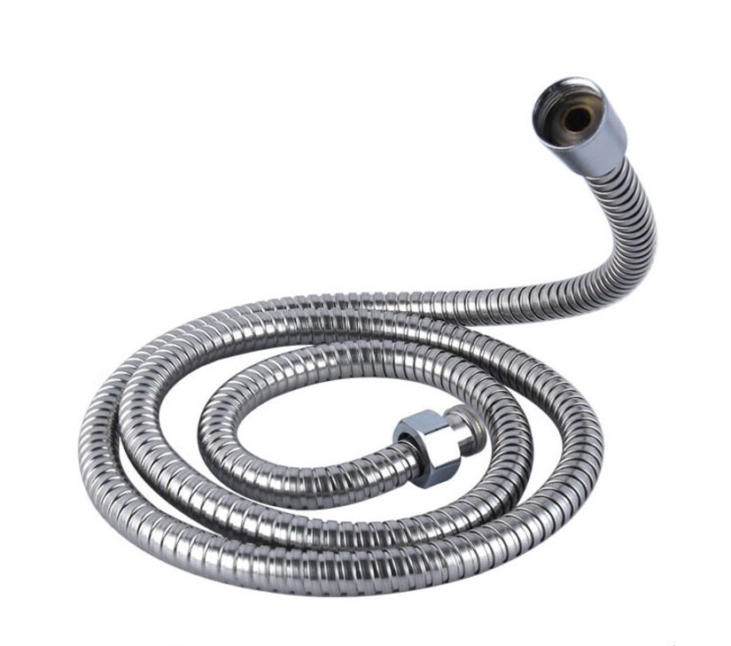 Stainless Steel Shower Hose, 2.5 m Length, EPDM Inner Hose, Flexible Bathroom Connection, pressure-boosted flow, Silver Finish