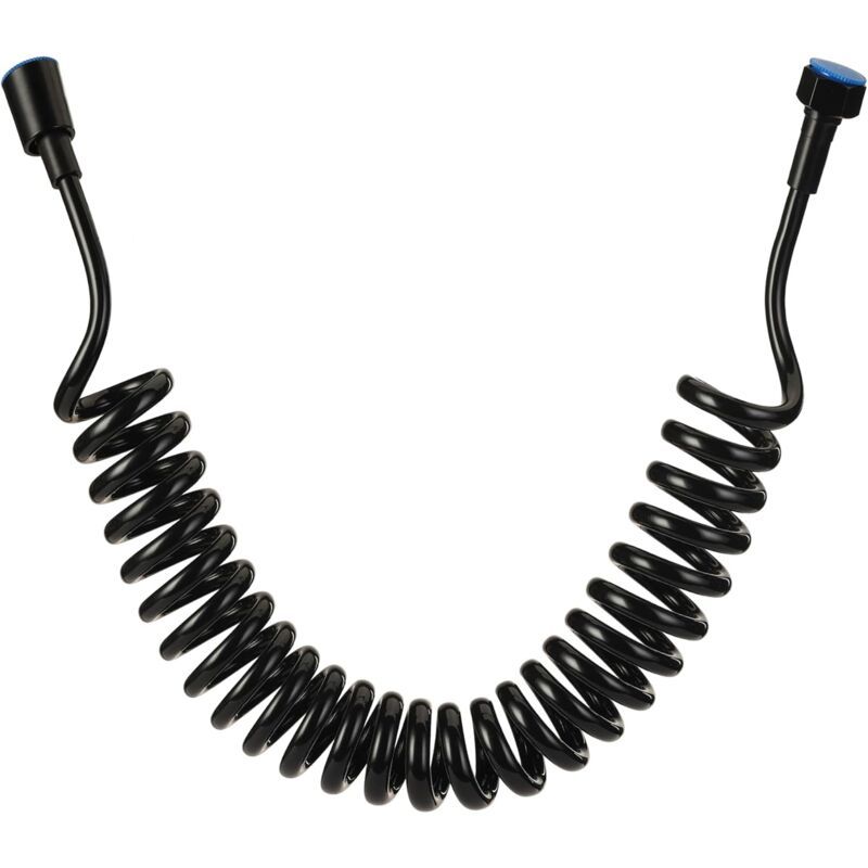 Bidet Hose 2m Telescopic Shower Hose ABS Replacement Spring Shower Hose for Bathroom Toilet Handheld Shower Head Bidet Sprayer, Black Finish