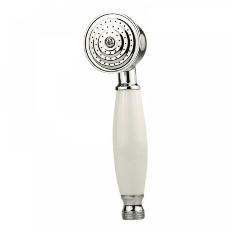 Complete bathroom shower head, anti-limescale shower head with ceramic handle, silver shower head, Chrome/White Finish Options