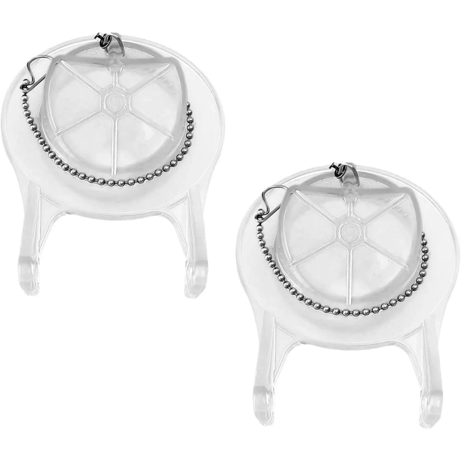 2 Pack GA715014-GEG1 Toilet Flapper, Clear Rubber with Stainless Steel Chain Hook for Toilet Tank Repair, 3 Inch