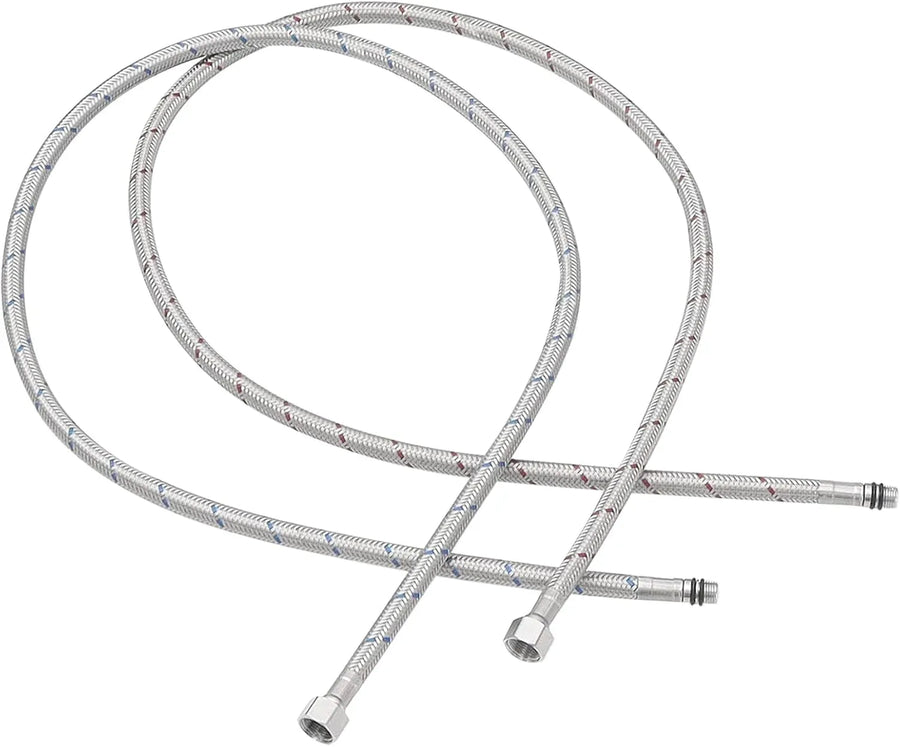 Faucet Supply Lines Braided Stainless Steel 3/8 Comp x M10 Male Connector for Faucet Installation 40 Inch 2 Pack