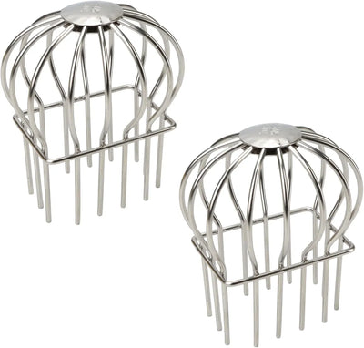 2 Pack Square Gutter Downspout Guard, 304 Stainless Steel Leaf Debris Strainer for 2 x 3 Inch Drains, Roof Garden Use