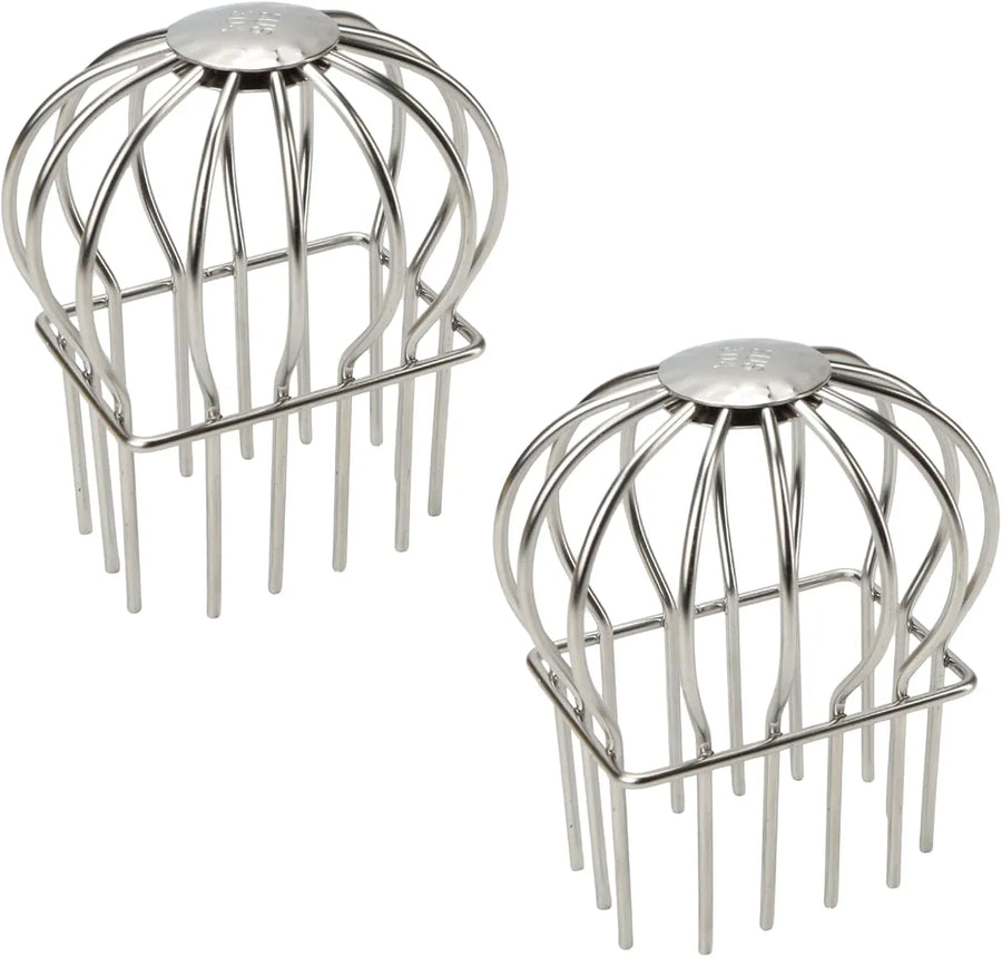 2 Pack Square Gutter Downspout Guard, 304 Stainless Steel Leaf Debris Strainer for 2 x 3 Inch Drains, Roof Garden Use