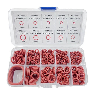 351 Piece Universal O Ring Assortment Kit, Heat and Oil Resistant Silicone Sealing Set for Automotive Plumbing Faucets