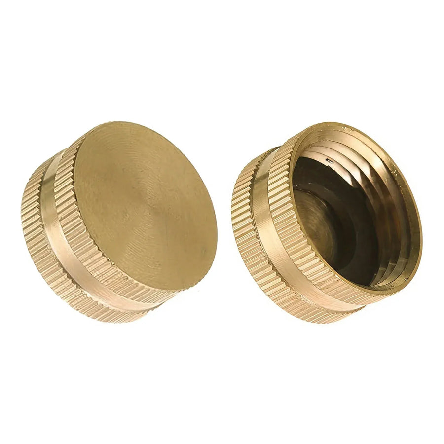 Brass Garden Hose End Caps 4 Pack, 3/4 Inch Female Faucet Plugs with Gaskets for Outdoor Watering Leak Repair, Brass Construction