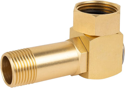 Garden Hose Adapter Brass Swivel Hose Reel Replacement Fitting for Garden Hose, 1 Inch to 0.8 Inch, Brass Construction