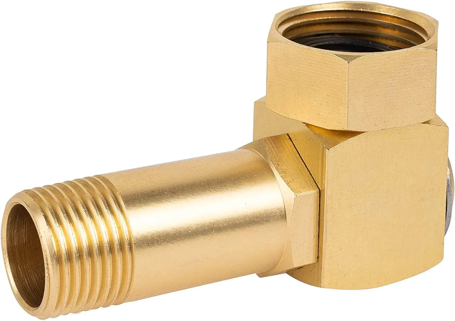 Garden Hose Adapter Brass Swivel Hose Reel Replacement Fitting for Garden Hose, 1 Inch to 0.8 Inch, Brass Construction